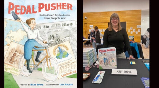 A children's book cover and the author