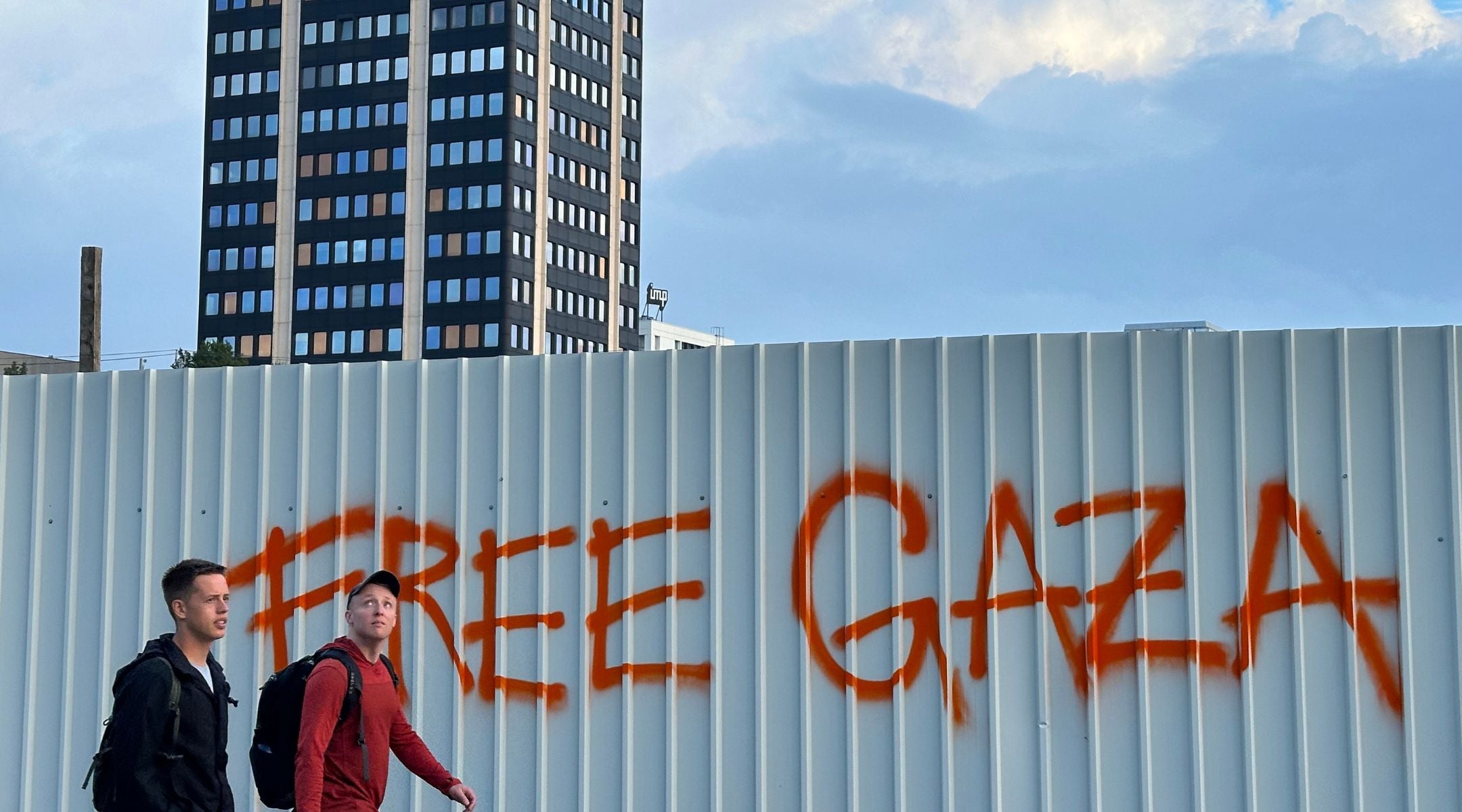 “Free Gaza” graffiti.