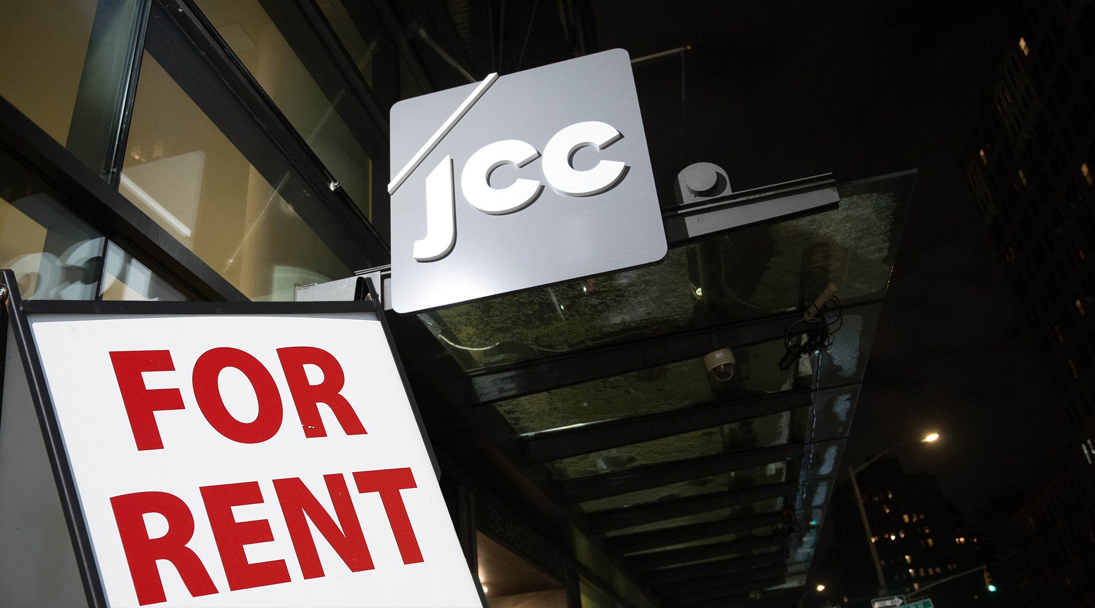 For rent sign in front of JCC