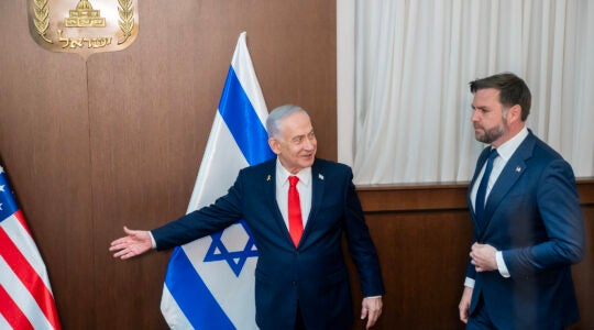 A photo of Netanyahu greeting Vance.